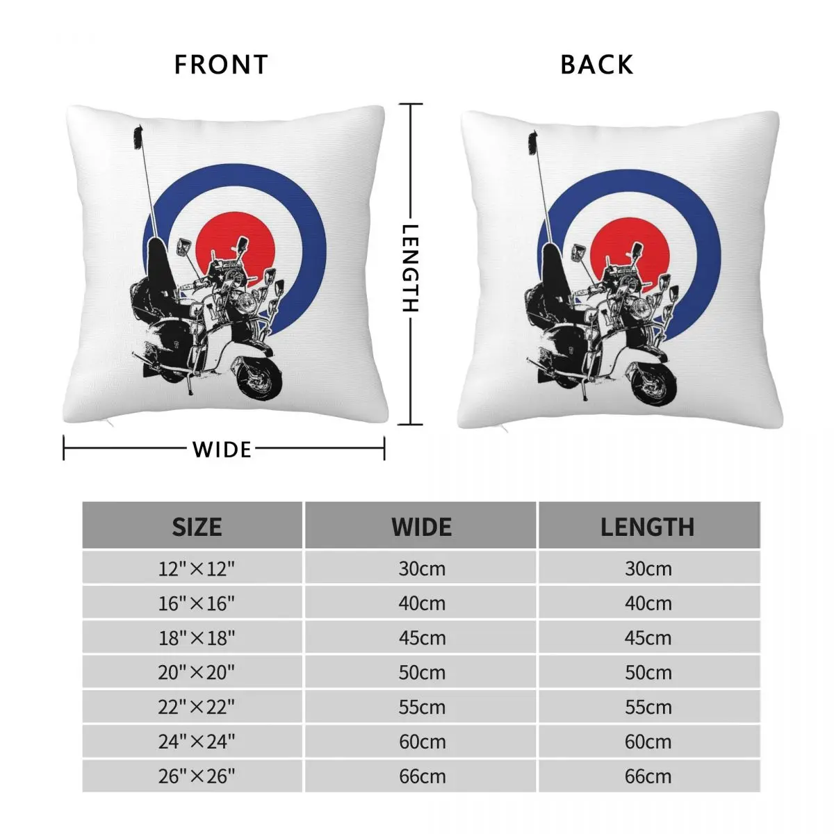 Scooter Target Mods Pillowcase Polyester Linen Velvet Creative Zip Decorative Pillow Case Home Cushion Cover