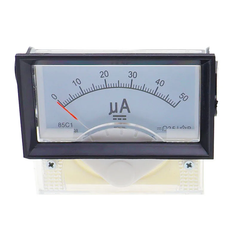 Pointer Type Panel Mount Analog Ammeter Gauge DC Meter 50uA 100uA 200uA 300uA 500uA Measuring Range 85C17