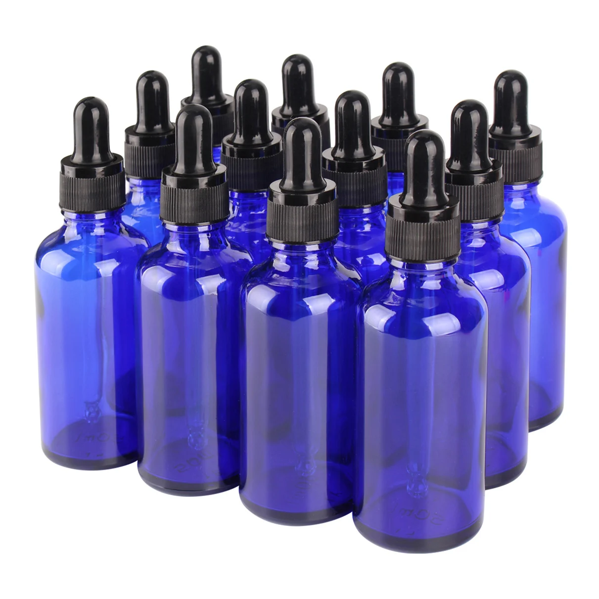 6/12/24 pz 5ml 10ml 15 20ml 30ml 50ml 100ml flaconi contagocce in vetro blu con pipette per bottiglia riutilizzabile di profumo di olio essenziale