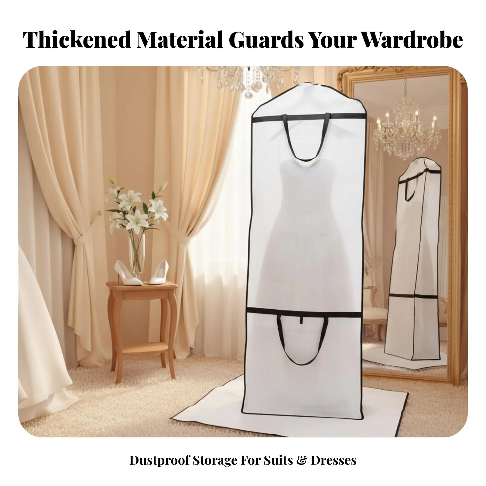 

Wedding Dress Bag Dustproof Long Gown Storage Bag Foldable Suit Cover With Handles Travel Garment Carrier Large Capacity