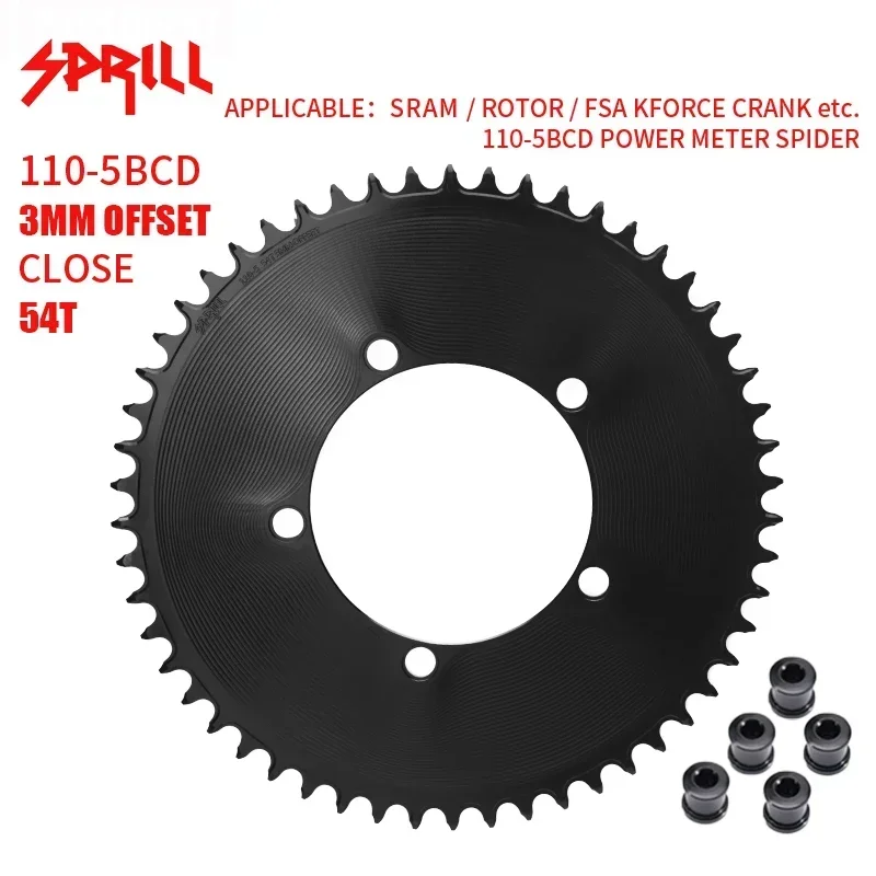 

SPRILL 110/5 BCD for SRAM/ROTOR sprocket 3mm offset 42T-58 optional road bike narrow wide sprocket 110BCD sprocket