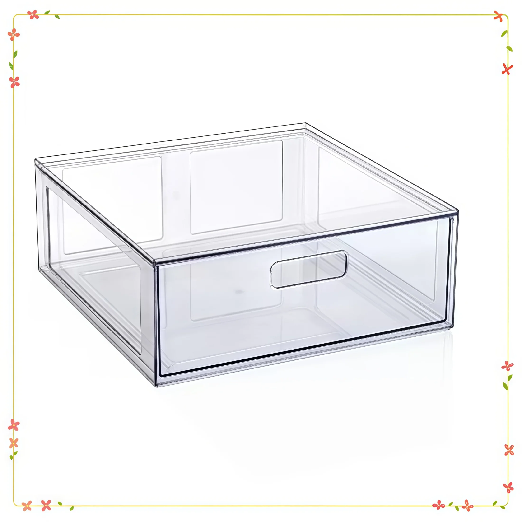 大型透明光沢プラスチック製クローゼット引き出し、棚とキャビネット用プルアウトオーガナイザー、大人用収納ボックス