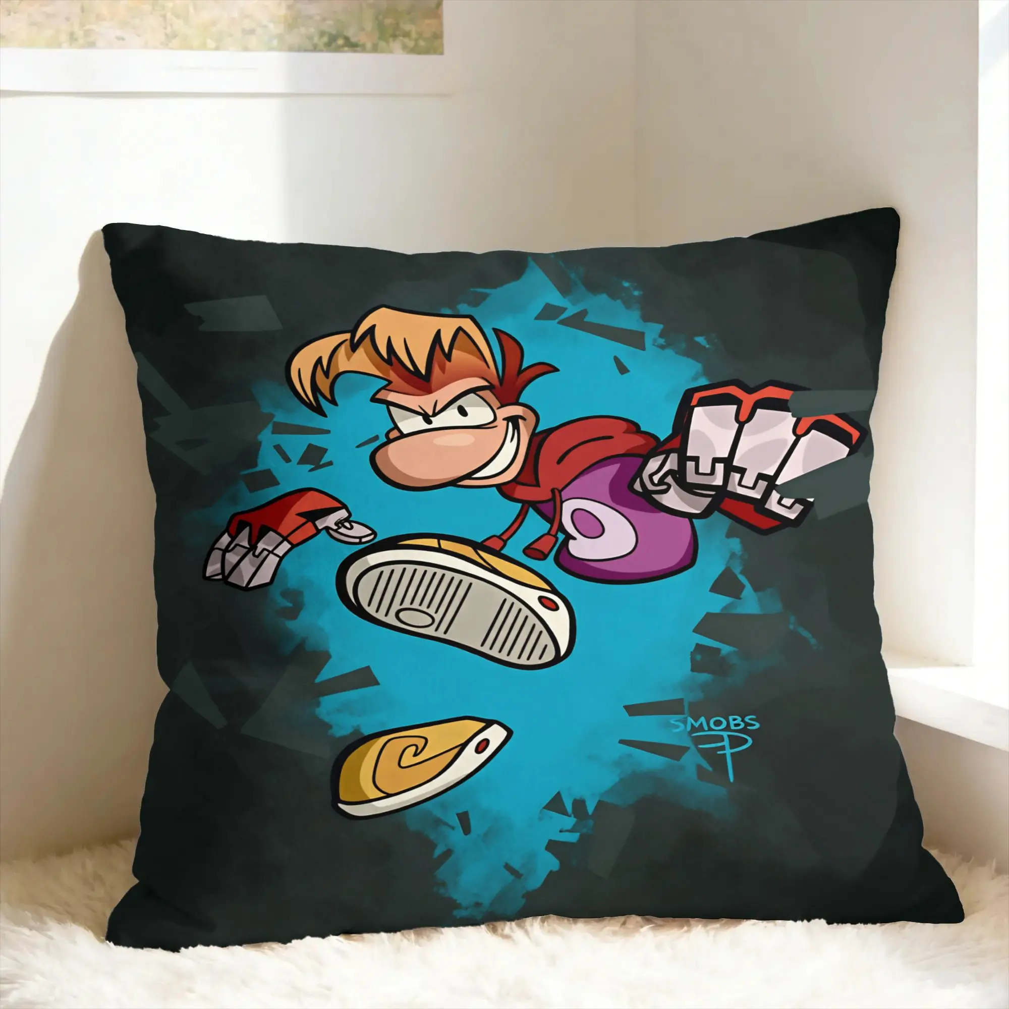 Flying fist attack Raymans Pillow Case  Comfy Pillow Cover Morden Pillowcases For Office Car Home Decor