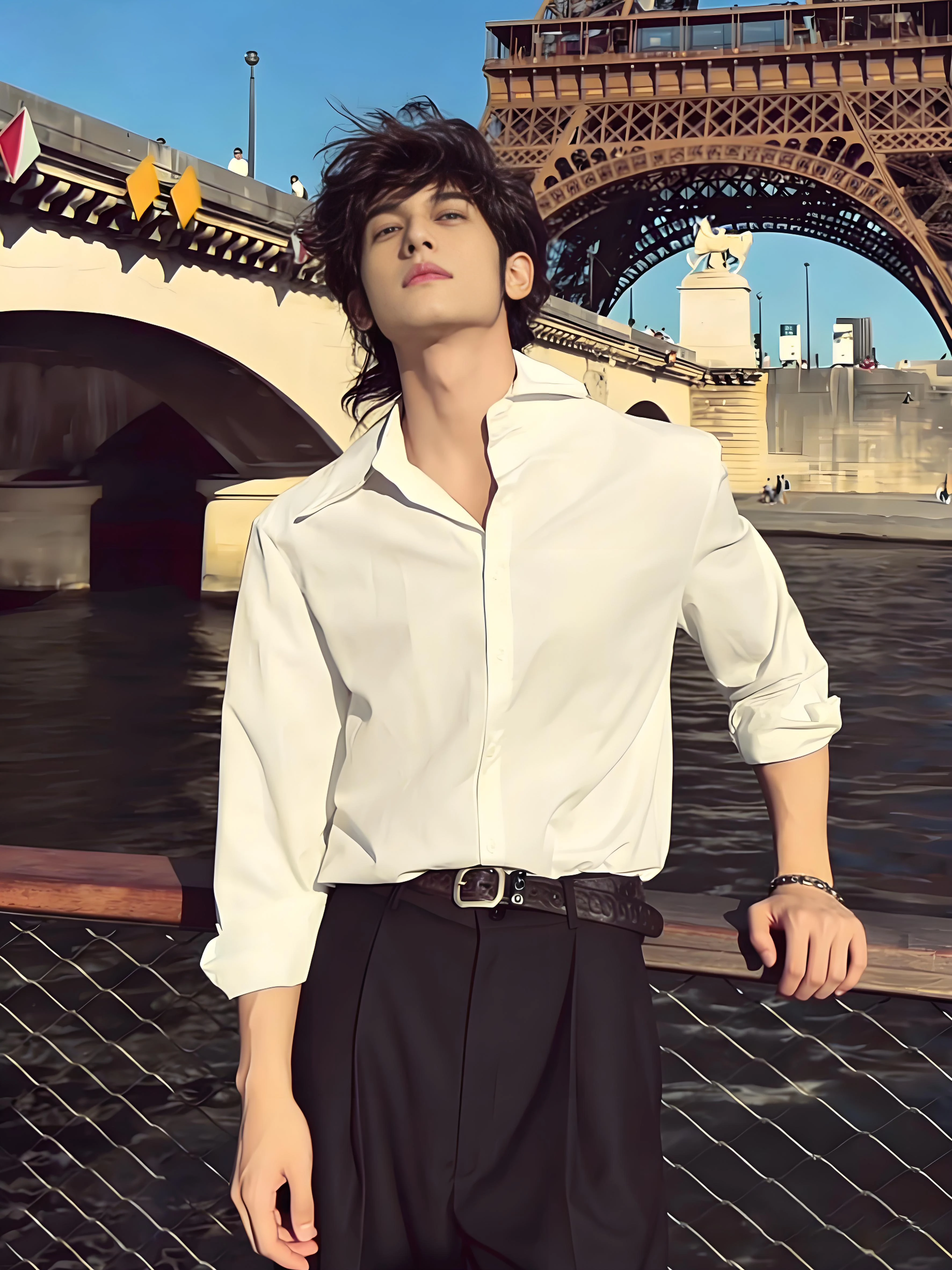 British Style Men's Long Sleeve Fleece Lined Shirt Inner Wear Layering Coat Autumn Winter High End Feelings Suit Inner Shirt