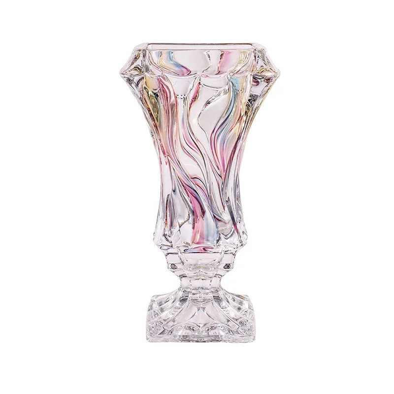 

Colorful crystal glass vase flower arrangement flower vase high-end home creative ornament gift