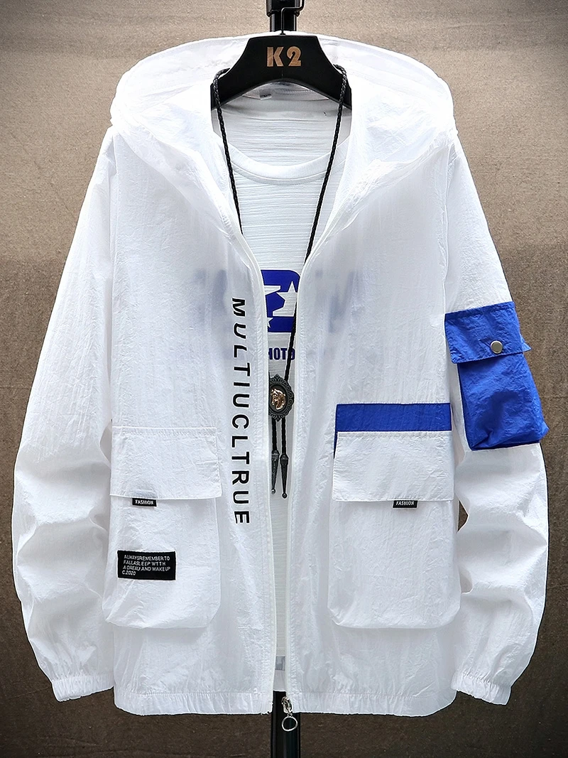 

Летняя мужская ультратонкая рубашка из ледяного шелка с защитой от солнца, дышащая, для активного отдыха, с длинным рукавом и застежкой-молнией