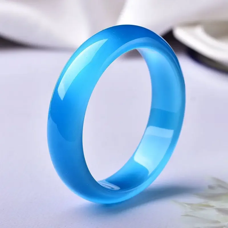 

Blue opal bracelet fashionable wide version genuine women's simple gift