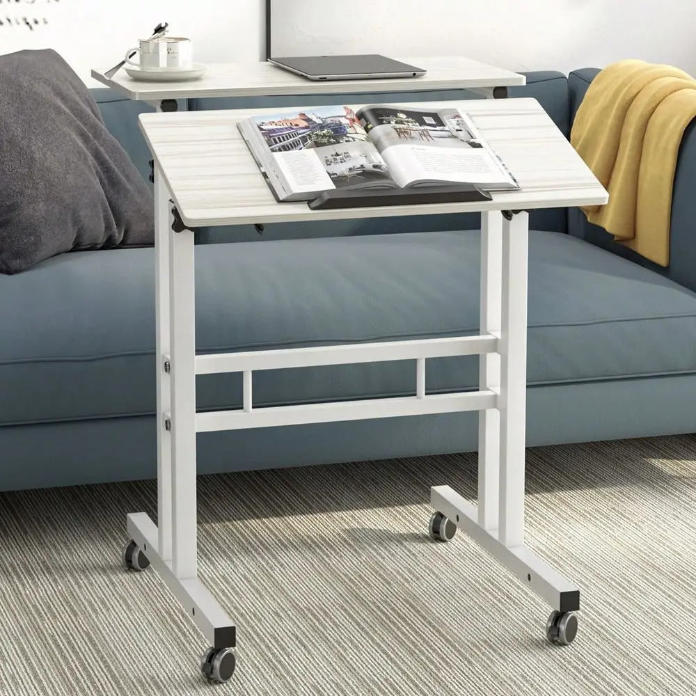 

Adjustable Height Standing Desk, Portable Office Desk With Cup Holder And Headphone Hook, Standing Home Desk, Black