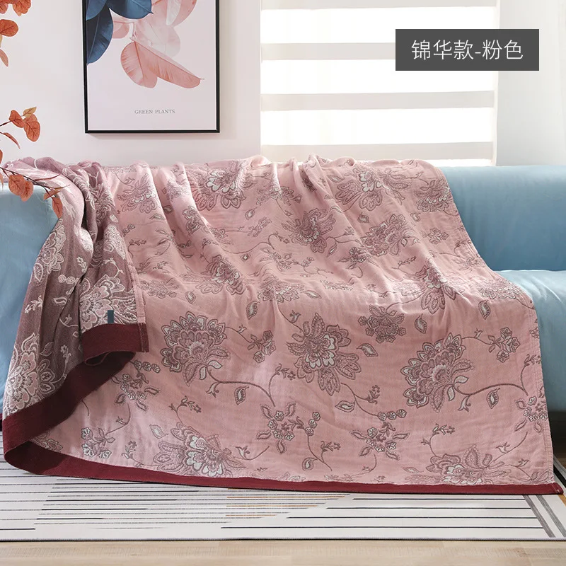 JFLEGAL Pure Cotton Sofa Cover Towel Blankets Boho King Queen Size Single Double Bed Bedspread for Summer Muslin Throw Blanket