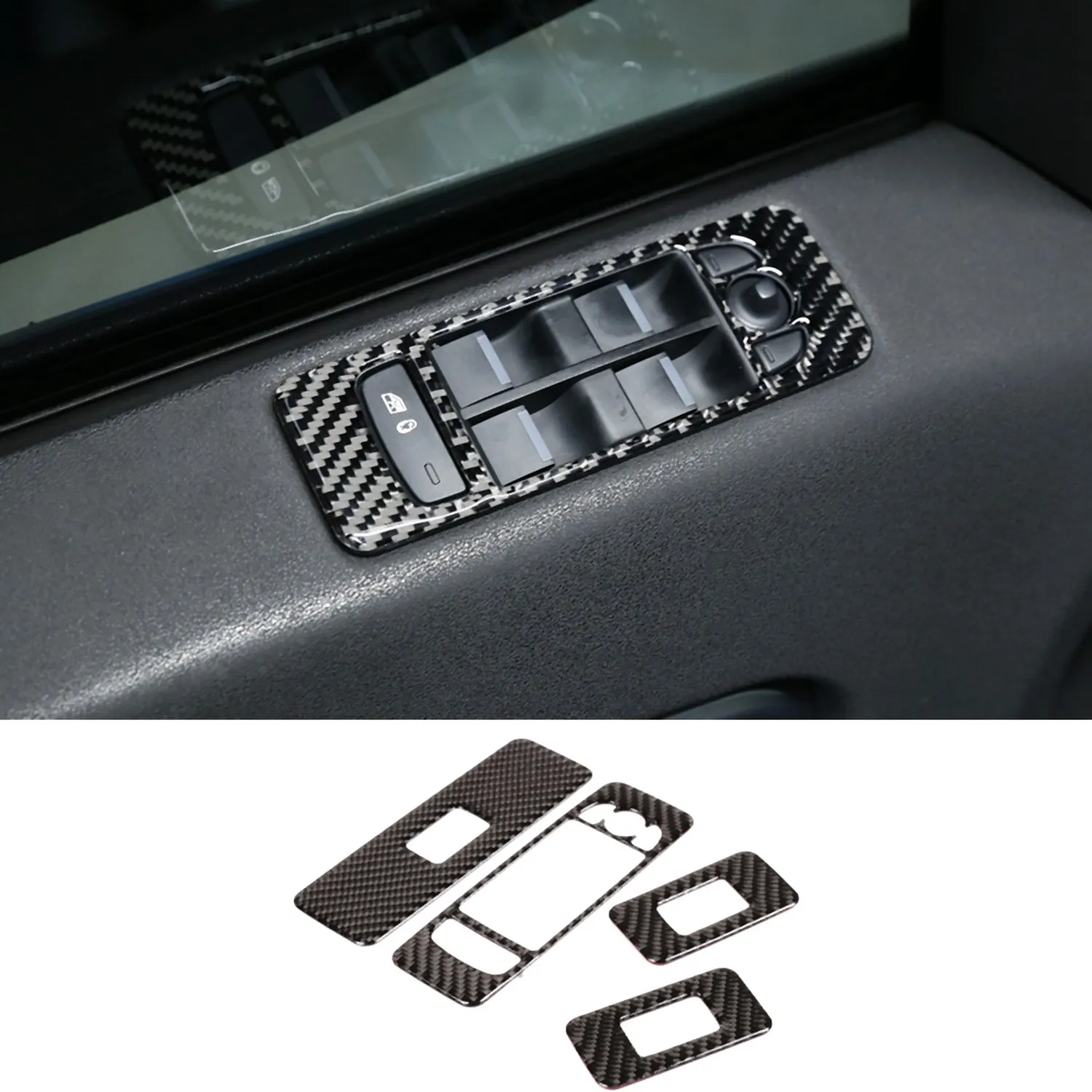 for Land Rover Discovery Sport 2015-2019 Carbon Fiber ABS Door Window Lift Switch Panel Cover Car Stylings