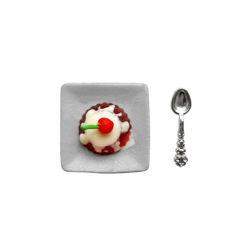 1:12 Dessert Miniature Toy Model Ob11 Doll House Accessories Photographing Figurines Blueberry Pudding Cherry Pudding Decor