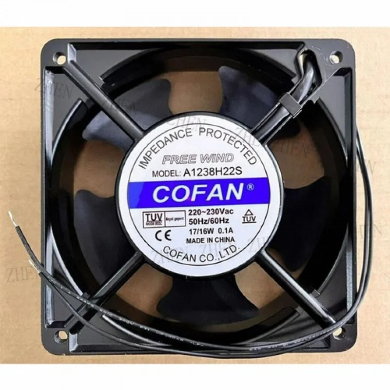 Y    1pcs New FOR  COFAN A1238H22S 220 ~ 230V 17 / 16W 2-wire cooling fan # QW.