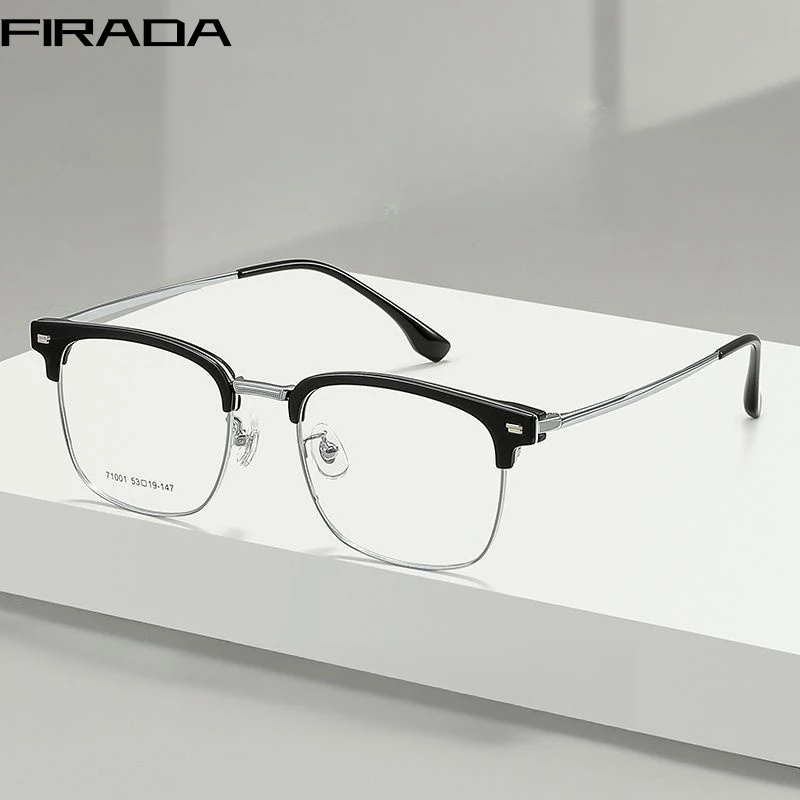 FIRADA Fashion Ultra Light Eyeglasses Retro Comfortable Square Glasses Optical Prescription Eyewear Frame For Men Women 71001K