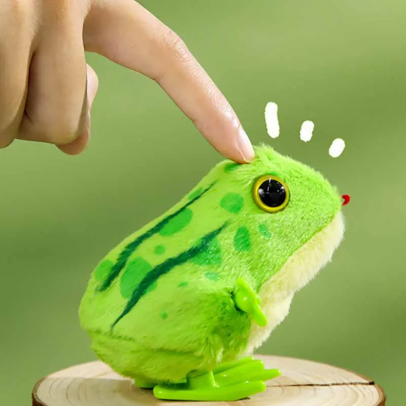 Grenouille sautante en peluche de dessin animé pour enfants, jouet de simulation mécanique, jouets interactifs mignons, cadeaux d'anniversaire