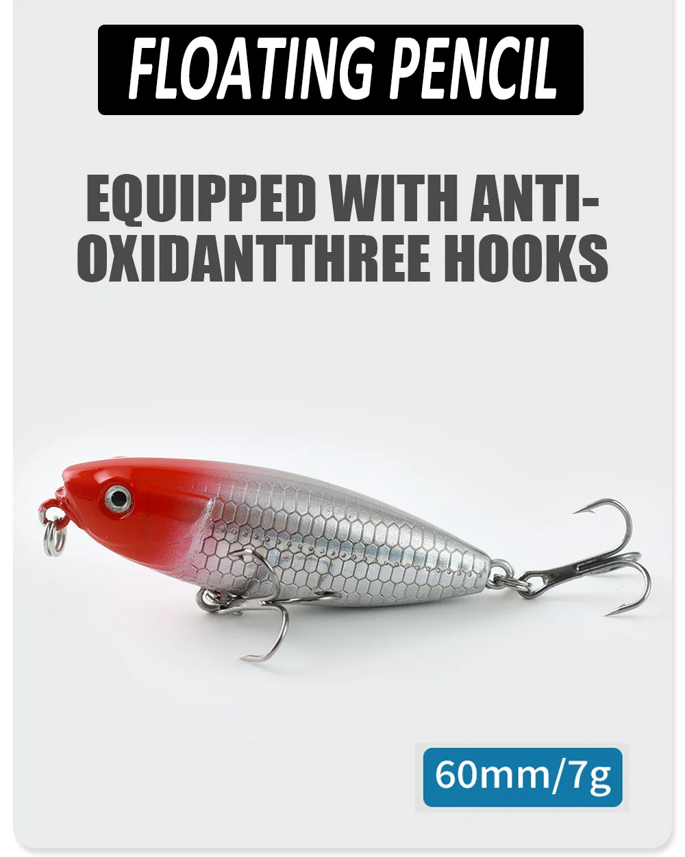 1 Stück Z-Klaue schwimmender Bleistift köder 6cm 7g Wobbler Top water Kurbel köder lockt Artificiais harte Köder Oberfläche Stick bait Bass Wobbler – Detail 1
