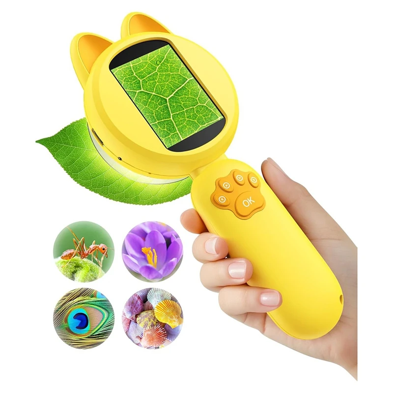 

AA46 Microscope For Kids - 2 Inches LCD Screen With 8 Led Lights Portable Kid Mini Scope - Learning For Kids