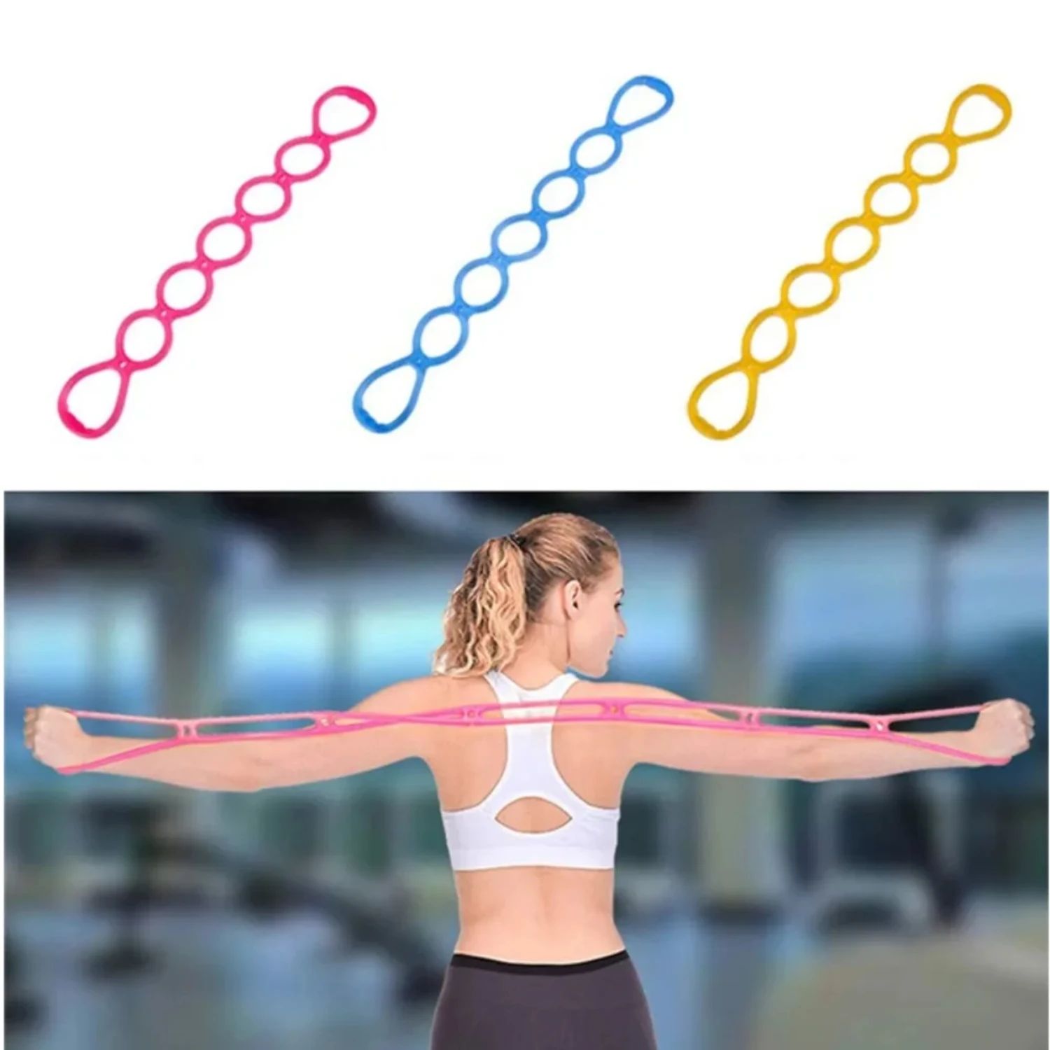 

7 Ring Stretch Resistance Band Leg Hand Yoga Stretch Band Stretcher Arm Exerciser Silicone Fitness Workout Physical Therapy Band