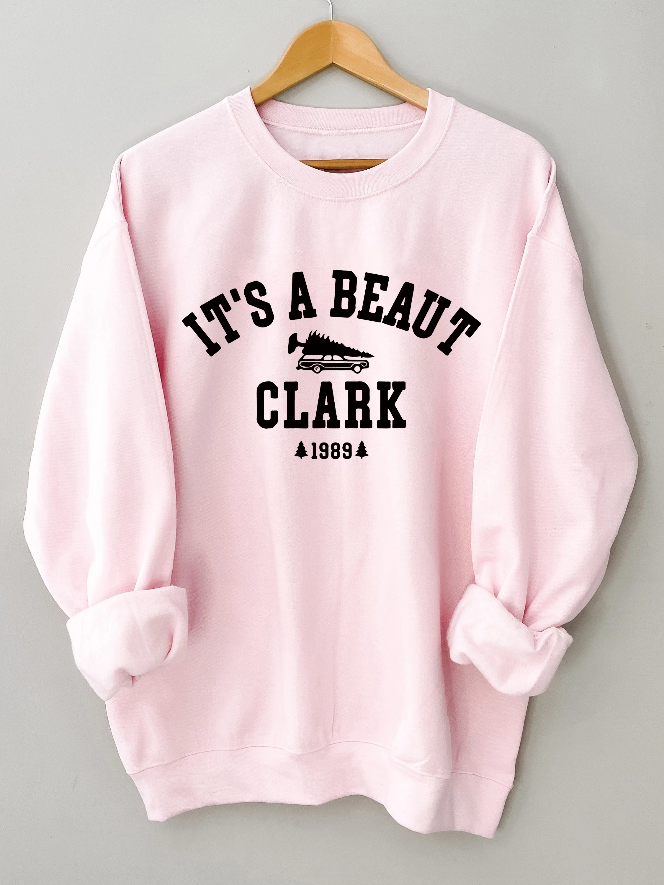 

Letters print sweatshirt, crew neck casual sweatshirt for winter & fall, women's clothing.