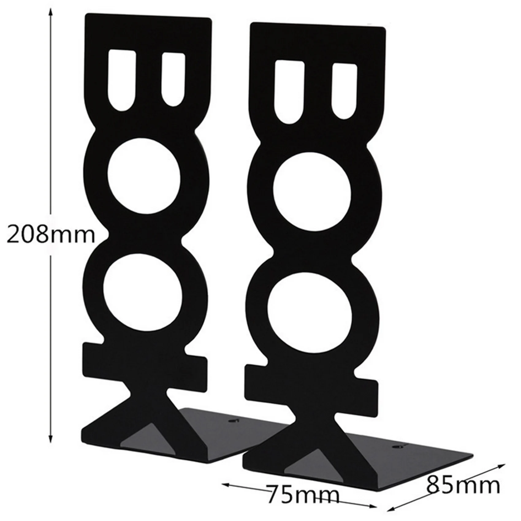 

2 Pair Bookends For Library School Book Holder Book Letter Book Baffle Black