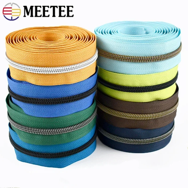 

1/2/3/5/10M 5# Sewing Zippers Tapes By The Meter Bag Shoes Nylon Zipper Decorative Roll Coil Zips Repair Kit DIY Accessories