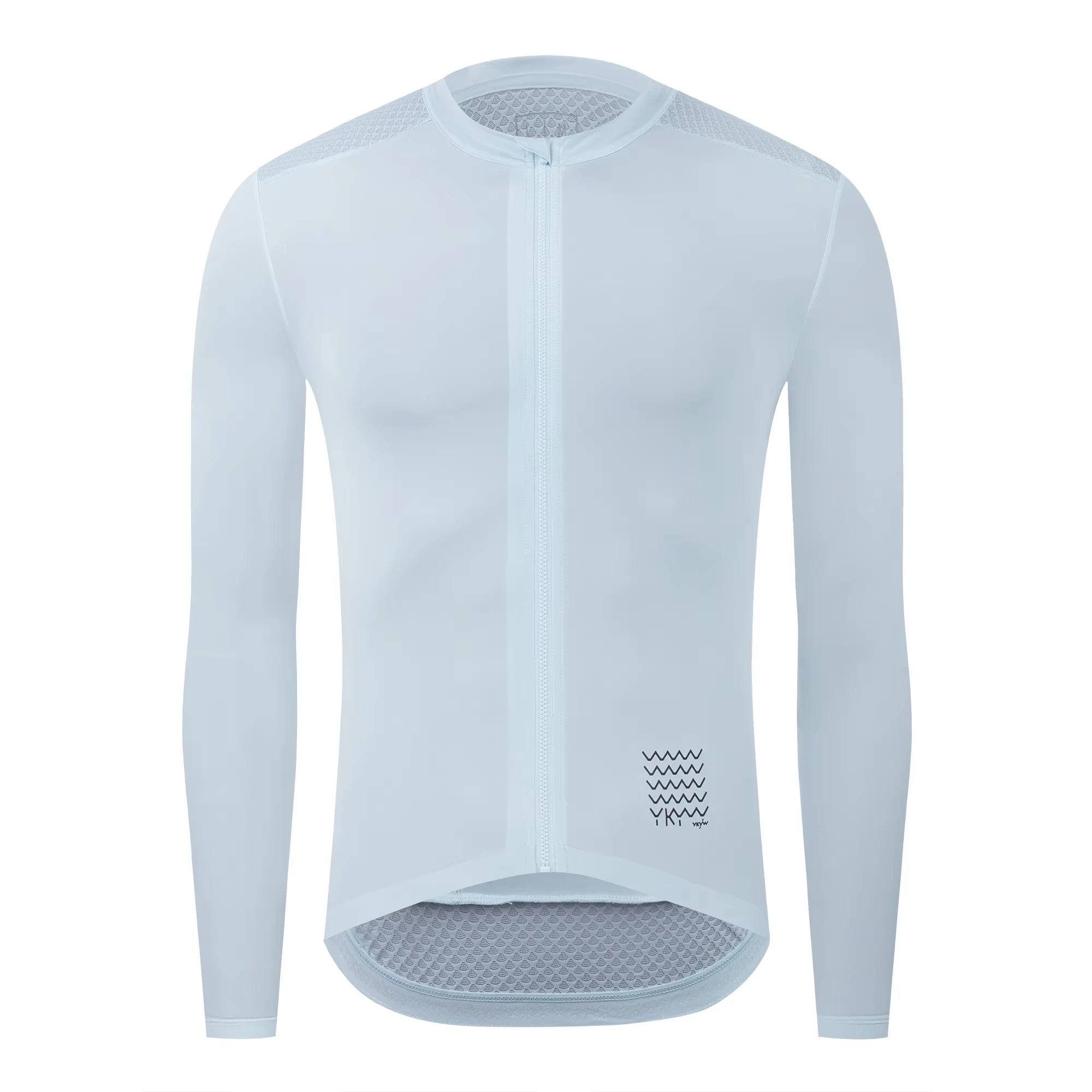 YKYWBIKE Long Sleeve Thin Cycling Jersey Men Classic Solid Color Pro Road Bike Race Tops Breathable Bicycle Shirt Male Jersey image 3