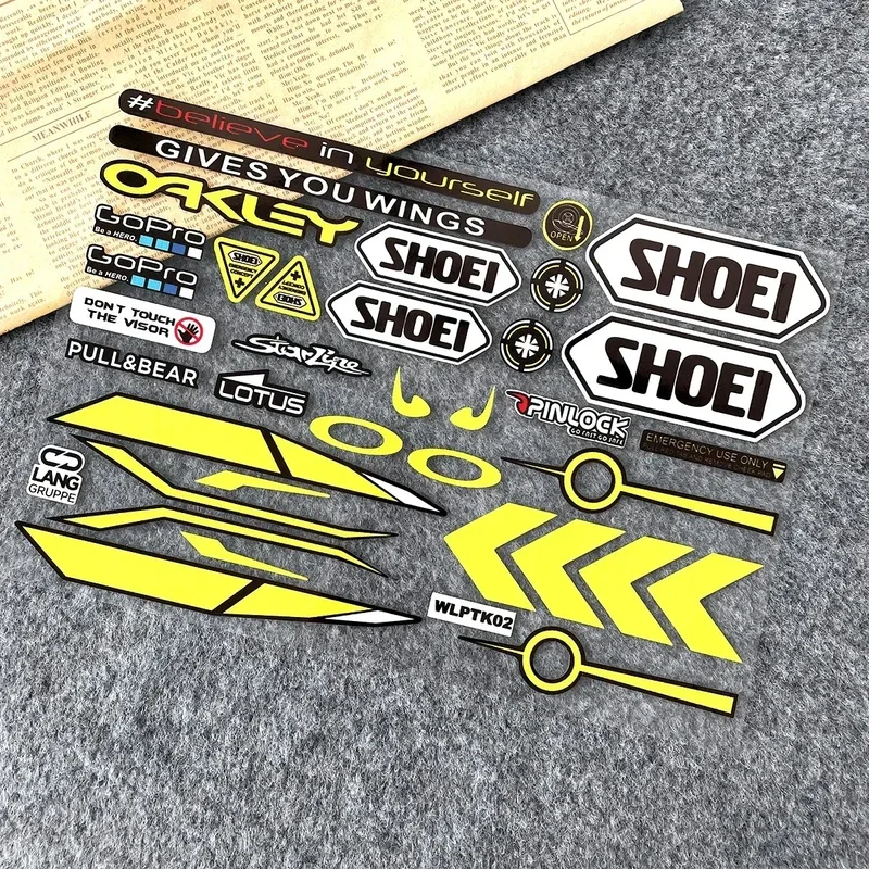 Stiker helm motor, stiker dekorasi anti air untuk berkendara sepeda motor, lensa reflektif, stiker helm sepeda motor balap