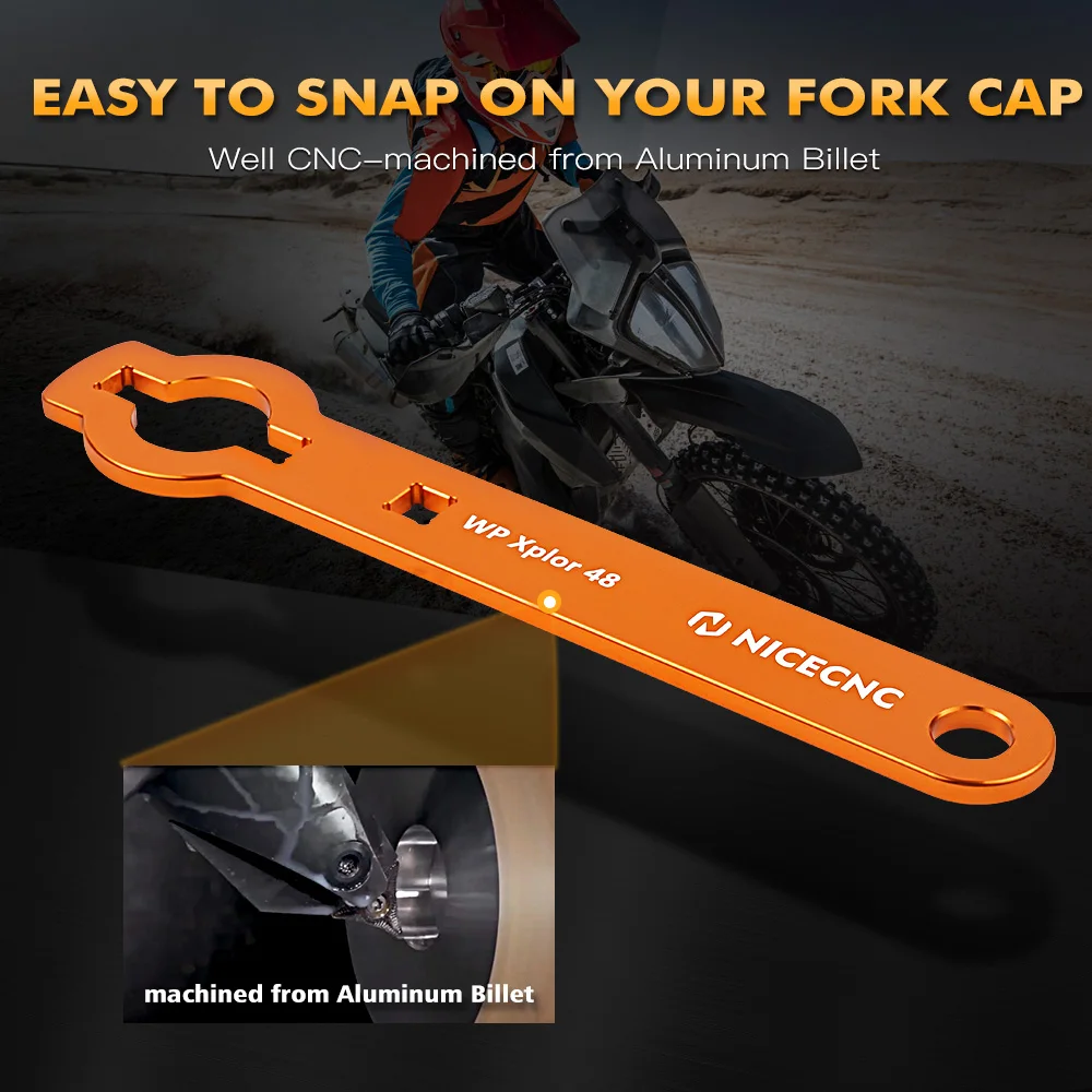 NICECNC For KTM EXC250F EXCF 350 450 XCW TPI 250 300 Six Days Front Fork Cap Wrench Pre load Adjuster Tool For Husqvarna TE 300