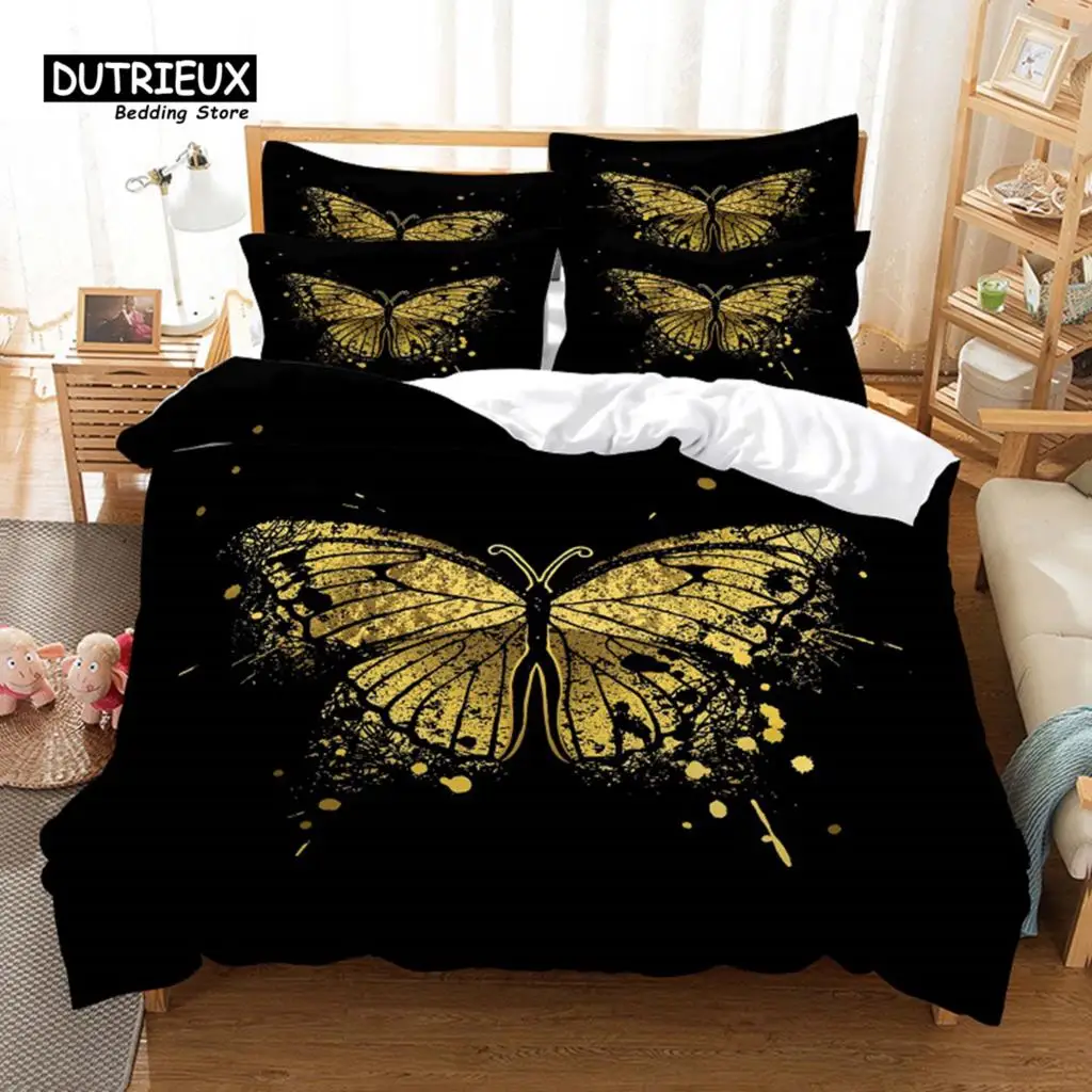 

Butterfly Duvet Cover Set, Fashion Bedding Set, Soft Comfortable Breathable Duvet Cover, For Bedroom Guest Room Decor