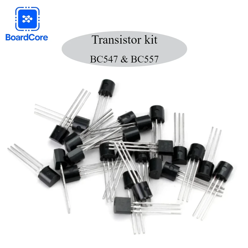 Kit de Surtido de Transistores NPN PNP BC547 BC557 de 50/100 Piezas para Proyectos de Experimentos Electrónicos y Aplicaciones Electrónicas DIY
