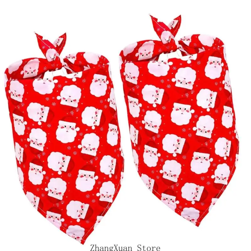 Haustierzubehör zum Anbinden, Bandanas mit Weihnachtsdruck, für Hunde und Katzen, saisonale Dekorationen 3XUF – Detail 7