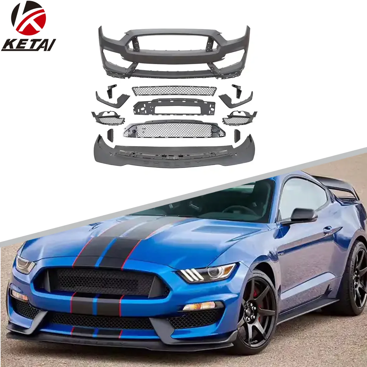 

GT350 R Style PP ABS Modified Front Bumper Auto Body Kit for Mustang 2015-2017