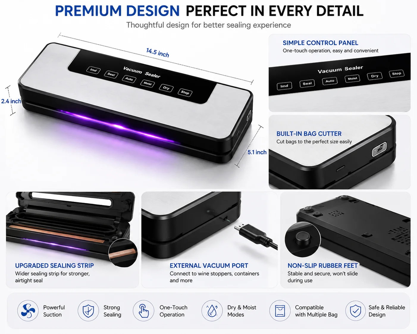 Automatic One‑Touch Vacuum Sea - Food Vacuum Sealer Machine recension och pris