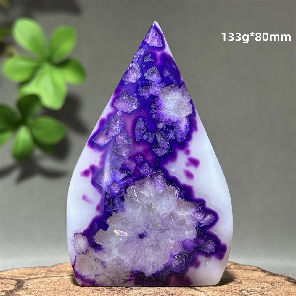 Natural Purple Agate Free-Form Torch Mineral Crystal Home Garden Fashion Decoration Luck Spiritual Energy Witchcraft Meditation