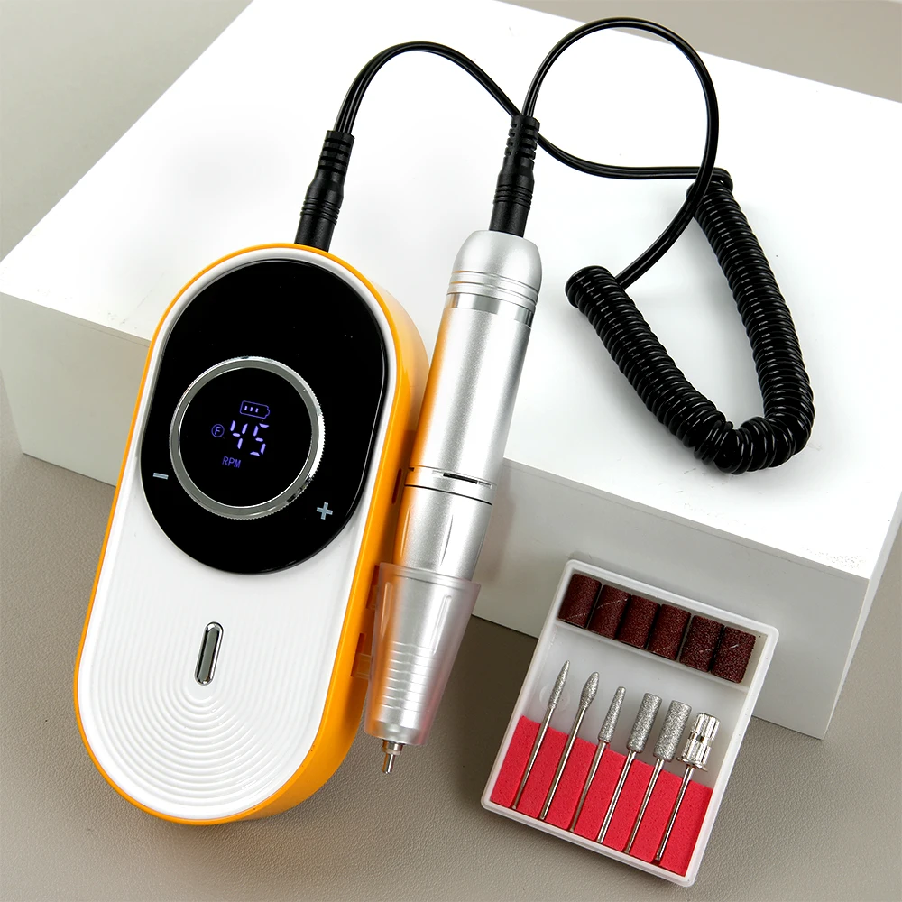 45000 U/min wiederaufladbare elektrische Nagelbohrmaschine, professionelle Nagelbohrmaschine für Gel-Nagellack, tragbare Nagelfeile, Maniküre-Werkzeug