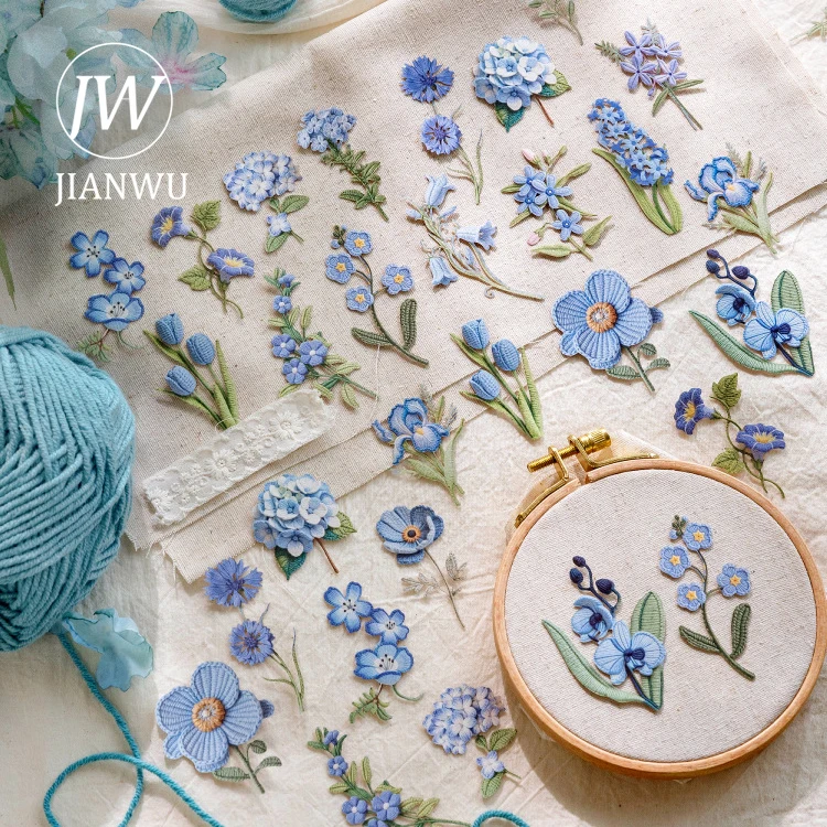 JIANWU Plant Fabric Book Series Vintage Flower Landscape Material Collage Scrapbooking Sticker Creative DIY Journal Stationery