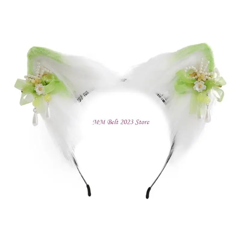 

49ME Cartoon Headband Foxes Ears Hair Hoop Plush Carnivals Party Headpiece Cosplay Party Costume Props Unisex