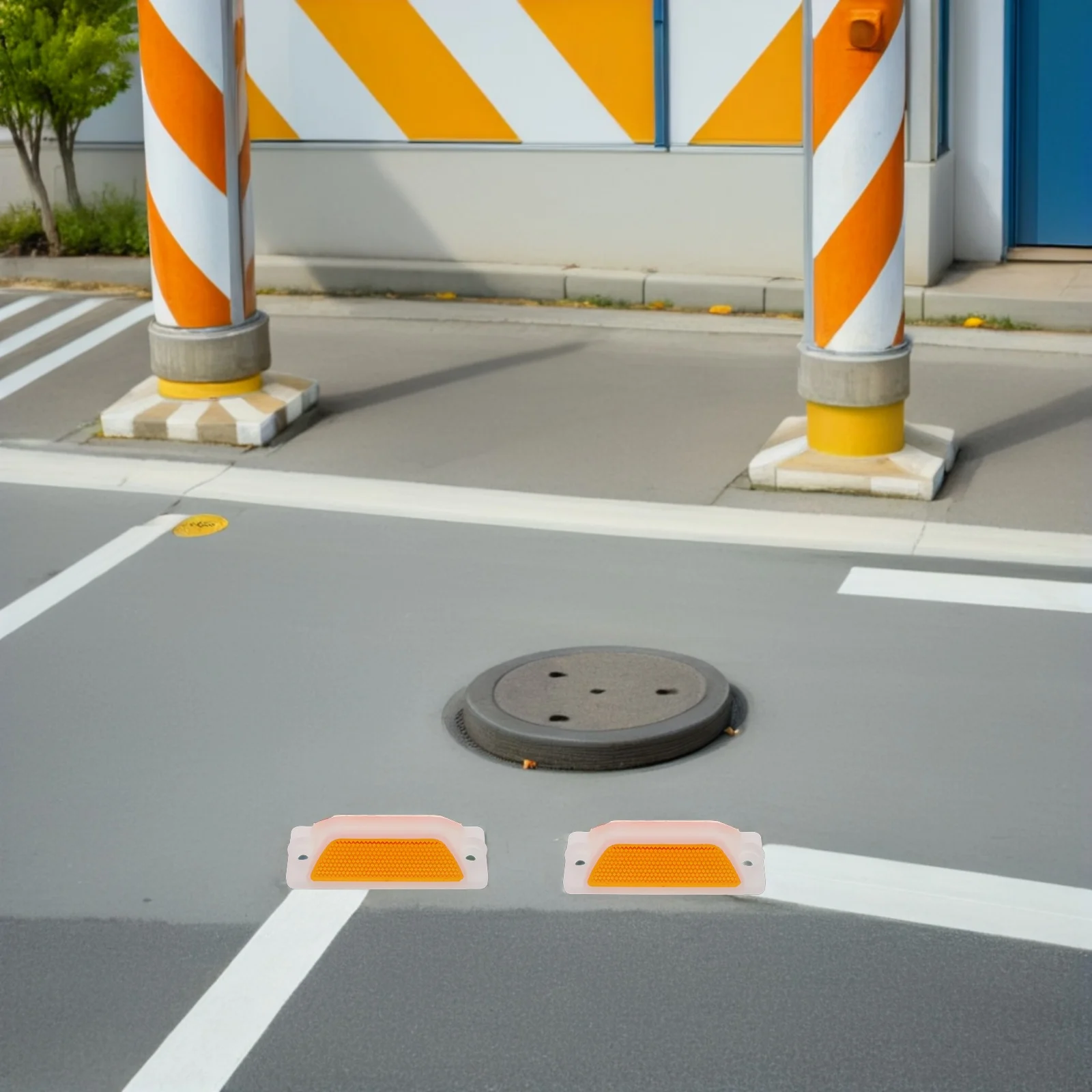 8pcs Reflective Road Markers Plastic Pavement Studs For Driveways Highways Parking Lots Durable Safety Warning Signs For