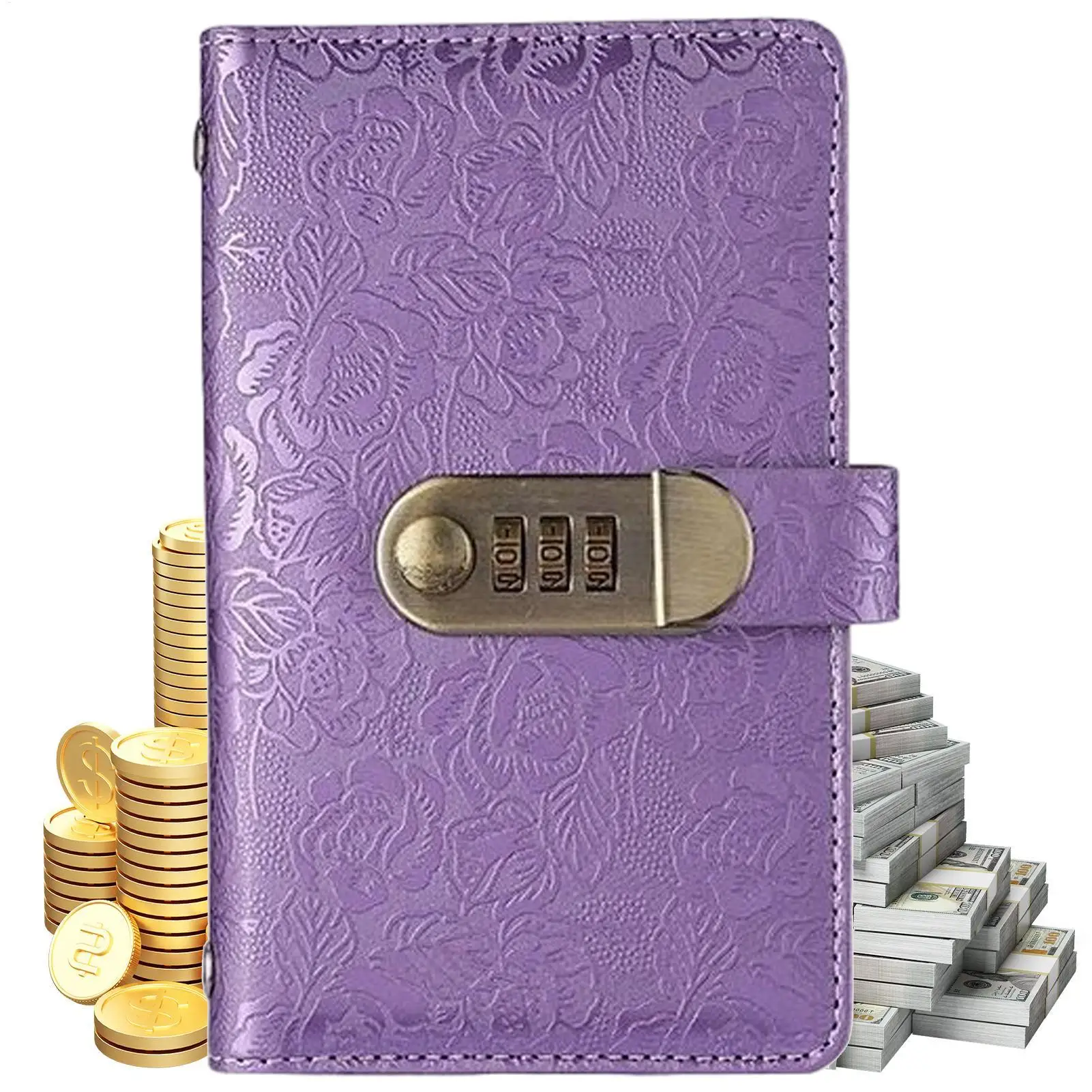 100 Pages Envelope Challenge Binder Cash Saving Money Challenge Book with Password Lock for Freelancers Graduates Students