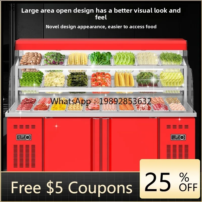 

ZS Malatang Display Cabinet Refrigerated Freezer Commercial ordering cabinet Vegetable skewers Vegetable fresh-keeping