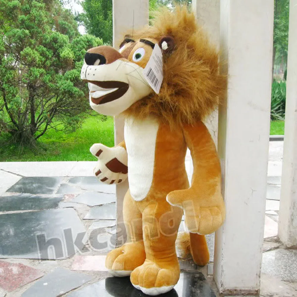 Juguete de peluche de León de Madagascar, almohada de felpa suave, decoración del hogar, animales de peluche para sofá, novedad