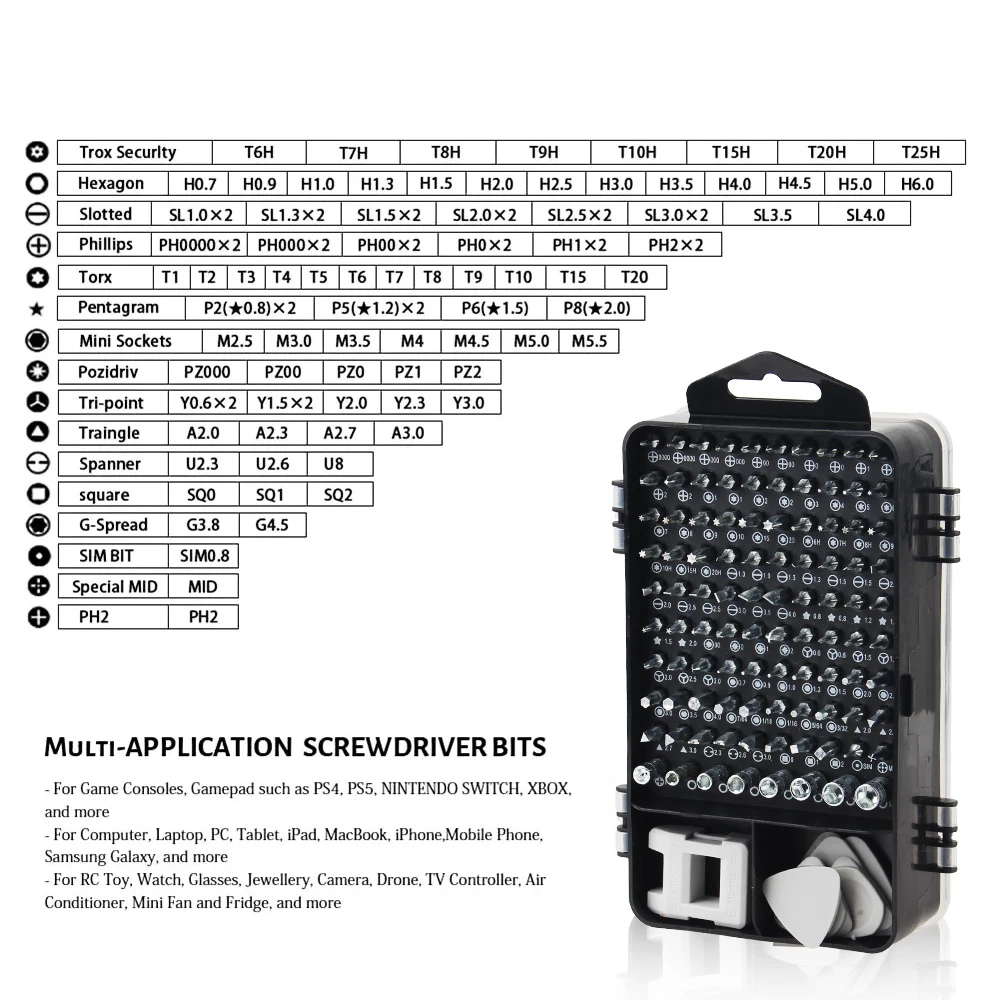 Precision Screwdriver Set Hand Tools Kit Phillips Torx Hex Phone Repair Device Magnetic Screw Driver Bit Set 115 in 1