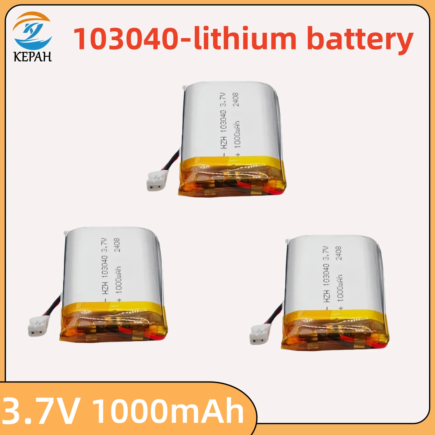 103040   Batterie Lithium Lipo lpega 3.7V 1000mAh, pour MP3 MP4 MP5 GPS, appareil photo de téléphone portable, casque Bluetooth, haut-parleur