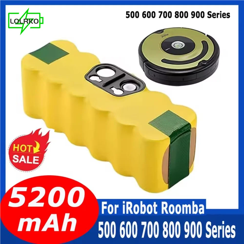 Vacuum cleaner Roomba battery 14.4V 5200mAh large capacity suit for iRobot Roomba 500 600 700 900 595 620 650 780 lithium-ion battery