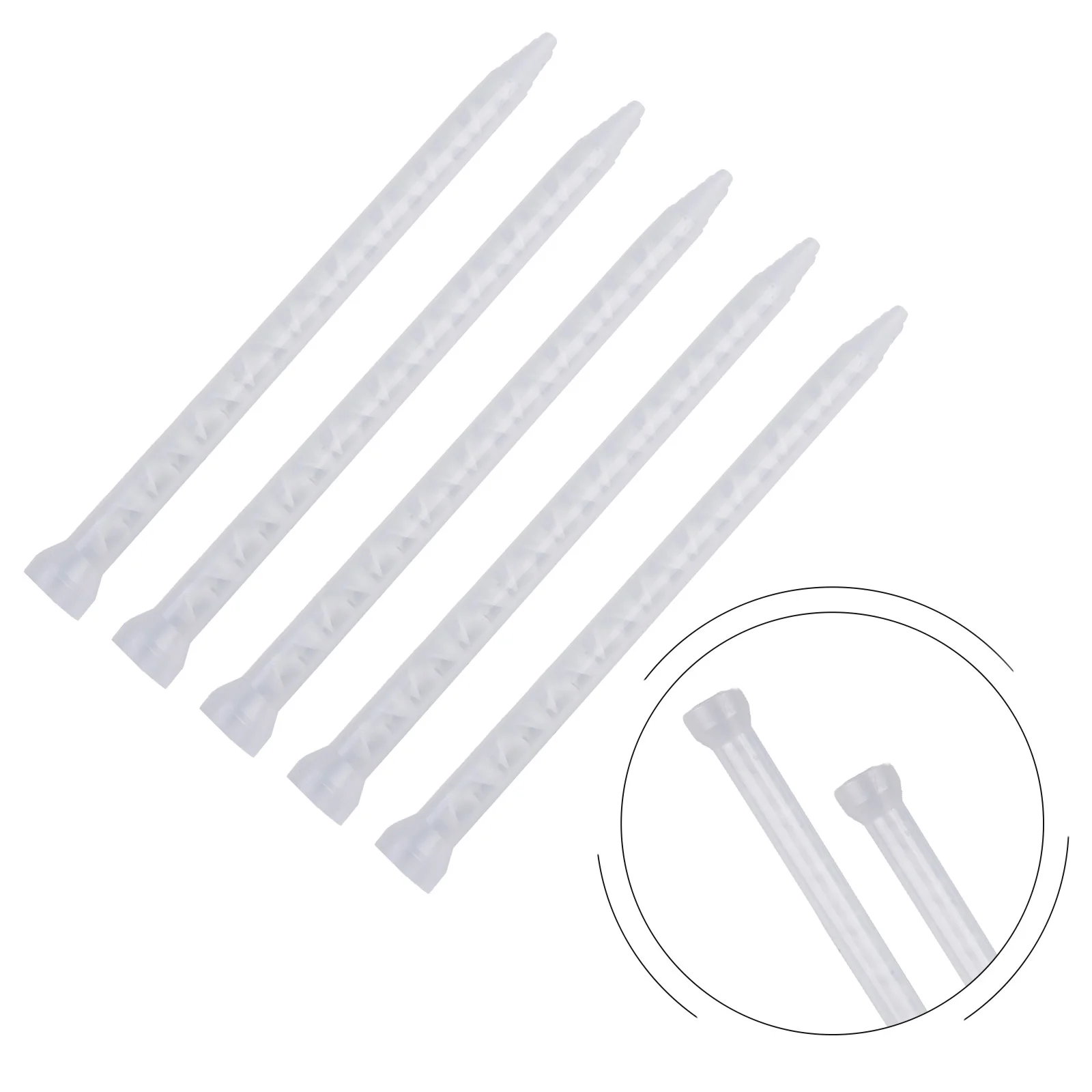 

10PCS 10-18 AB Mixing Nozzle with Transparent Cover and Pointed Tip for Precise Dispensing of Two-Part Adhesives and Sealants