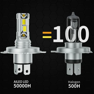 Aileo 2 peças 85w 18000lm h4 luzes led de alta potência para farol de carro feixe alto e baixo lâmpada automotiva canbus csp 6500k lâmpadas plug & play 8 principais vendas lâmpada led automotivo - №1