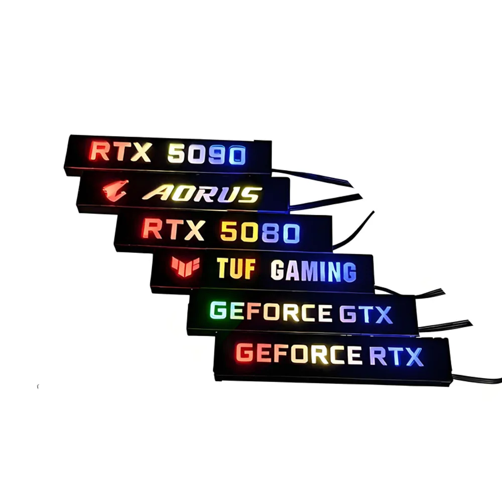 Video Card Lighting Panel For RTX 5090 5080 4090,MOD GTX ROG 3060ti 4080 GPU Side ARGB Plate,Gamer Cabinet Faith Lamp AURA SYNC