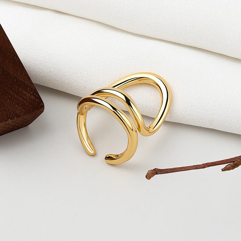 925 Sterling Silver Wide Rings For Women Trendy Elegant Creative Glossy Hollow Geometric Fine Party Jewelry Wholesale