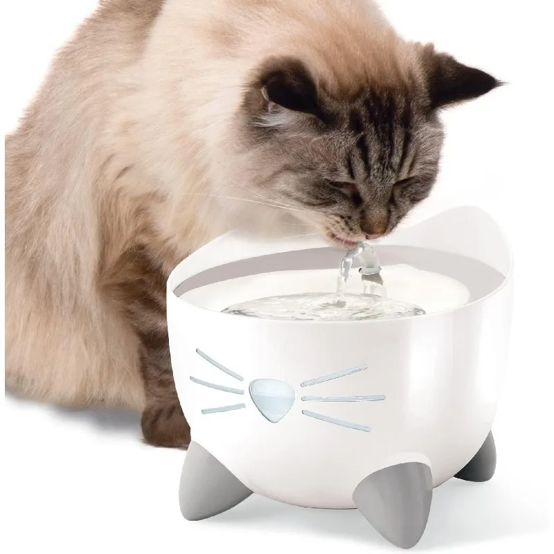 

PIXI Drinking Fountain – Cat Water Fountain With Triple Filter And Ergonomic Drinking Options, Stainless Steel