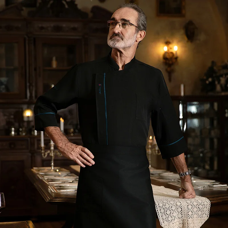 Chef vêtements de travail à manches longues automne hiver Restaurant Cuisine Cuisine occidentale Cuisine restauration cantine cuisson gâteau pain vêtements