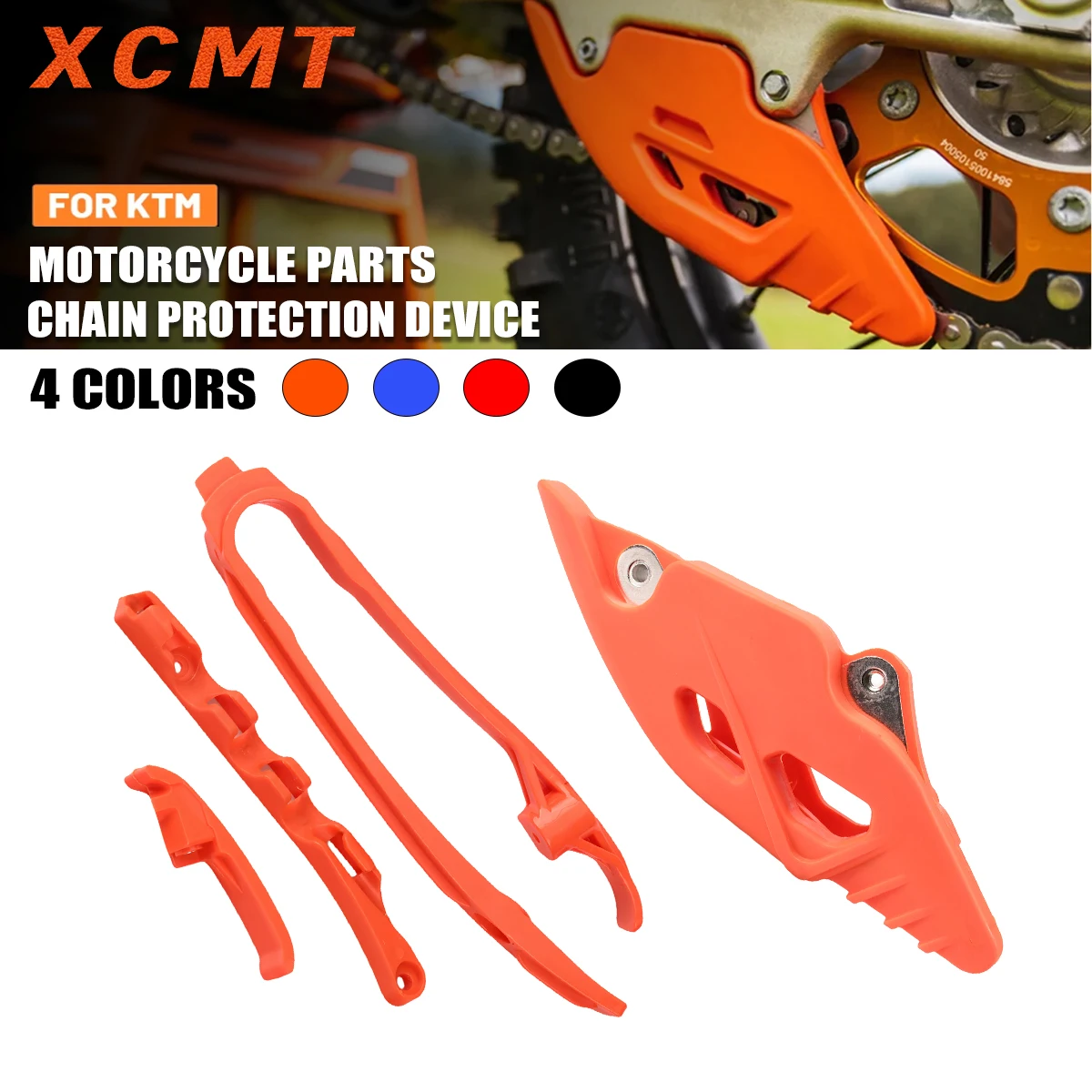 Motorcycle Swingarm Chain Slider Kit Chain Guard Guide Brake Hose Clamp For KTM EXC EXCF S\X SXF XC XCF XCW XCFW 125-500 23-24